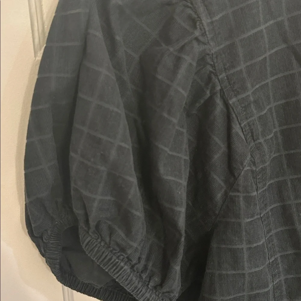 🛍 2/$18 Madewell Corduroy Puff-Sleeve Top in Windowpane